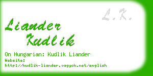 liander kudlik business card